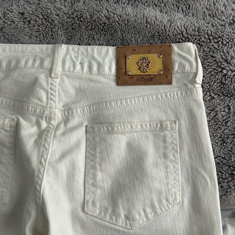 Just Cavalli White Straight Leg denim capri